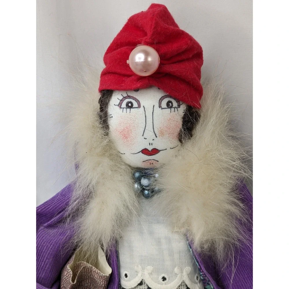 Maude Finkle Doll Eccentric Lady Red‎ Purple 24 Inch Stuffed